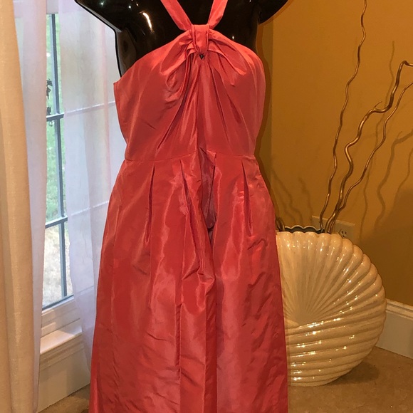 J Crew Pink SILK TAFFETA HALTER SANGLÉ Size 6 - Picture 3 of 7